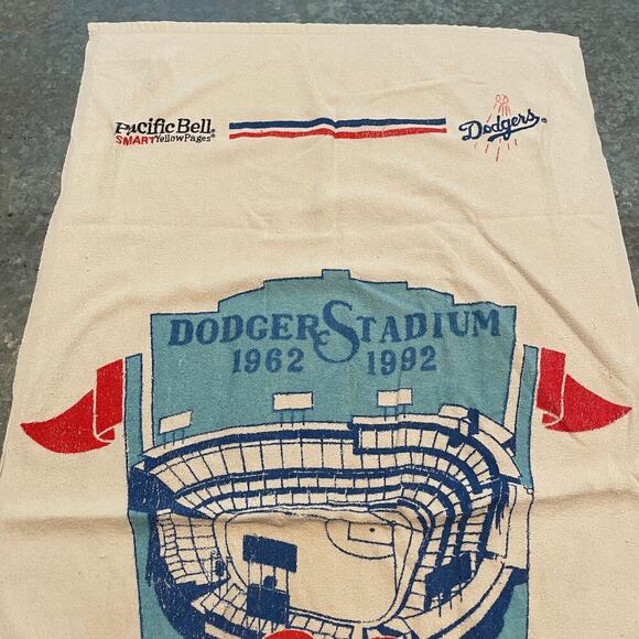 Vintage Los Angeles Dodgers 30th Anniversary Dodger Stadium Beach Towel 90s - Picture 3 of 16
